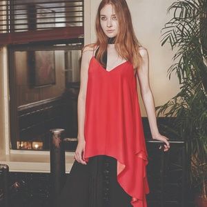 NWT Cinq A Sept Silk Asymmetrical Top